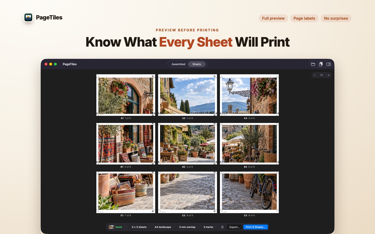 Know what every sheet will print